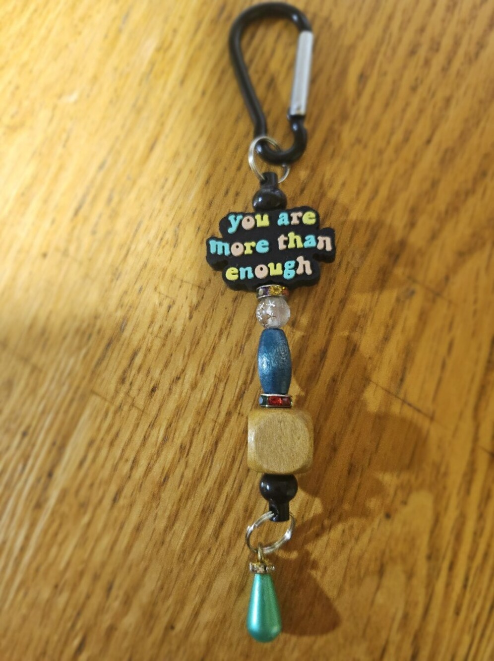 2/15$ You Are More Than Enough Inspirational Beaded Bracelet - Turquoise & Black